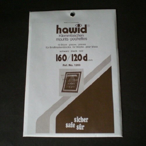 Hawid Stamp Mount Size 160/120d mm - BLACK (Pack of 10) (160x120d 160mm)  PRECUT