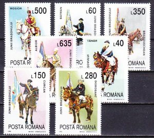 Romania, Scott cat. 3979-3985. Men of Brasov on Horseback.