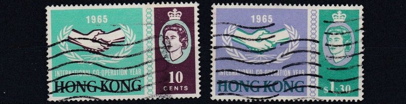 HONG KONG  1965  S G 216 - 217  CORONATION YEAR  SET USED 