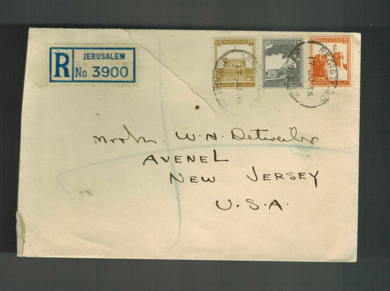 1935 Jerusalem Palestine Cover to USA American School Oriental Research