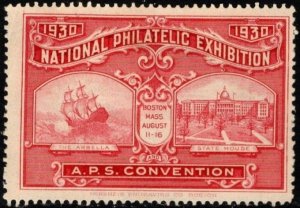 1930 US Poster Stamps National Philatelic Exhibition Boston, Mass. Set/4