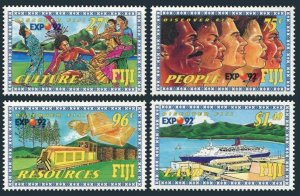 Fiji 657-60,MNH.Michel 652-655. EXPO-1992.Traditional dance,costumes,Cruise ship
