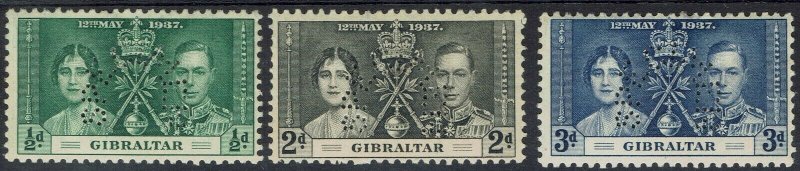 GIBRALTAR 1937 KGVI CORONATION  SPECIMEN SET 