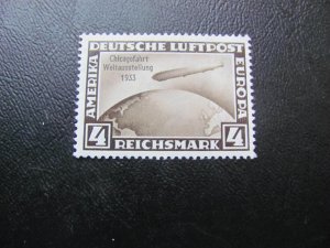 GERMANY 1933 MNH OG SC C45 CHICAGO ZEPPELIN SINGLE 300 EUROS (112)