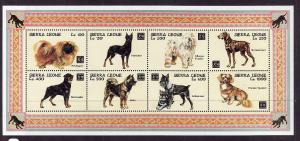 Sierra Leone-Sc#1717-unused NH sheet-Year of the Dog-1994-Pe