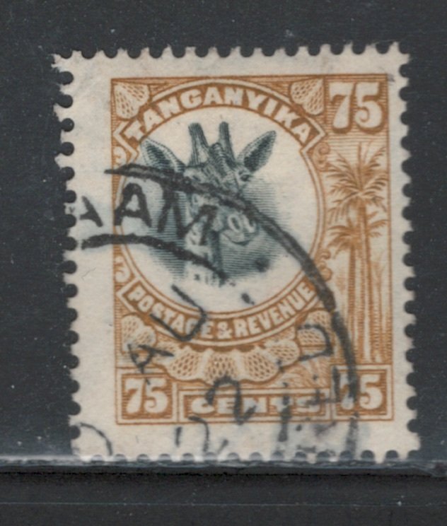 Tanganyika 1922 Giraffe 75c Scott # 22 Used