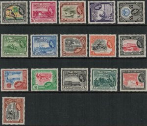 British Guiana 1954 SC 253-267 Set LH - Queen Elizabeth 