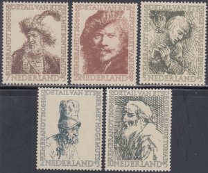 NETHERLANDS Sc # B291-5 CPL MNH - 350th ANN BIRTH of REMBRANDT