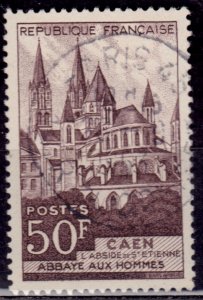 France 1951, Abbaye aux Hommes 50f, used