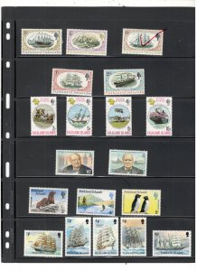 FALKLAND ISLANDS COLLECTION ON STOCK SHEET ALL MINT