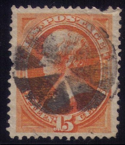 US Sc 152  Used  Fault Closed Up Tear L Bright Orange 15c Very Fine