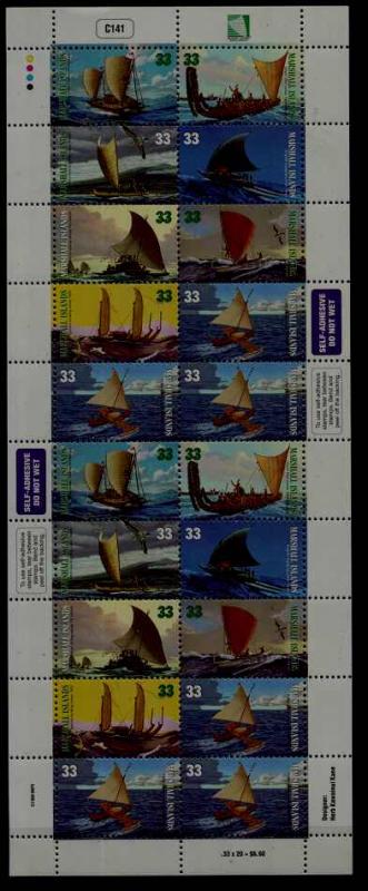 Marshall isl. 691-98 MNH cpl.sheet Ships/Canoes SCV13