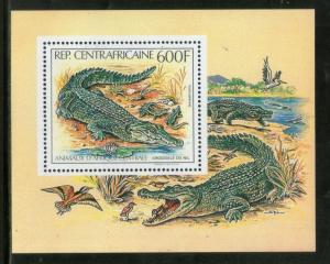 Central African Republic 1982 Wildlife Animals Crocodiles M/s Sc C265 MNH # 5149