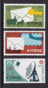Cyprus  #513-515  MNH  1979  Europa  postal history  mail coach ship satellite