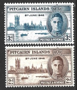 Pitcairn Islands, Scott #9-10, Peace Issue, MH