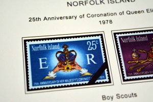 COLOR PRINTED NORFOLK ISLAND 1947-2010 STAMP ALBUM PAGES (129 illustrated pages)