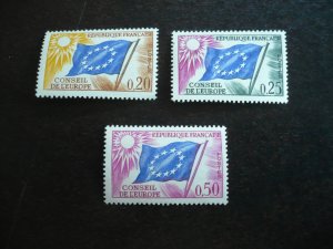 Stamps - France Council of Europe - Scott# 107-109 - Mint Hinged Set of 3 Stamps