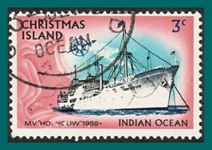 Christmas Island 1972 Ships 2, 3c used #41,SG39