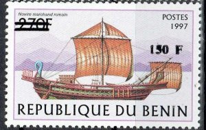 BENIN 2000 1296 150F 100€ NAVIRE MARCHAND SHIP BOAT OVERPRINT SURCHARGE MNH
