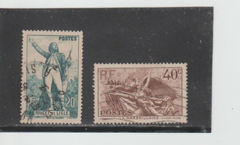 France  Scott#  309-310  Used  (1936 Claude Joseph Roubet de Lisle)