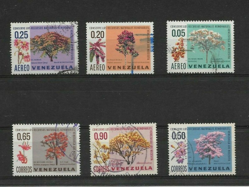 VENEZUELA 1969 FLORA, FLOWERS, TREE USED COMPLETE SET MI 1781/86