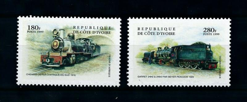 [100661] Ivory Coast 1999 Railway Train Eisenbahn  MNH