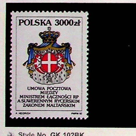 POLAND Sc 3126 NH ISSUE OF 1992 - JOINT W/MALTA