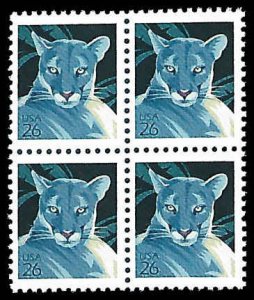 PCBstamps   US #4137 Block $1.04(4x26c)Wildlife-Florida Panther, MNH, (19)