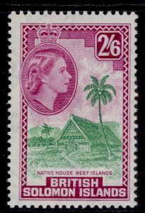 BRITISH SOLOMON ISLANDS QEII SG93a, 2s 6d emerald & red purple, NH MINT. Cat £30