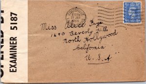 Scotland 1944 - Censor Cover - Flag Cancel - Coatbridge, Lanarkshire - J1748