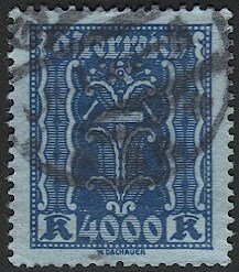 AUSTRIA 1923  Sc 287  4000k Used  VF, Labor & Industry