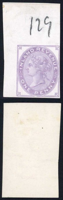 SGF22 (L122) 1d Postal Fiscal Imprimatur Plate 129 Ex Lord Crawford Cat 200 pou