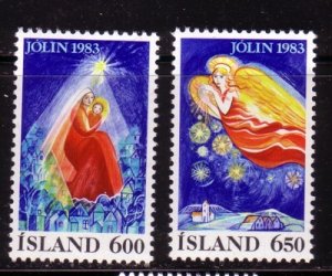 Iceland Sc582-3 1983 Christmas stamp set mint NH