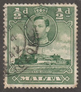 Malta,  stamp,  Scott#192,  used,  1/2D,  green, #M-192