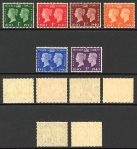 SG479-484 1940 Centenary set U/M