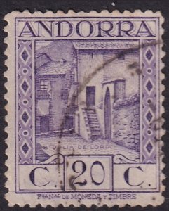 Andorra Spanish 1929 Sc 17 used perf 14