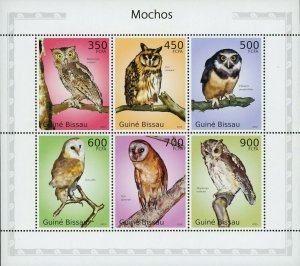 Owls Stamp Bird Asio Clamator Tyto Glaucops S/S MNH #5049-5054