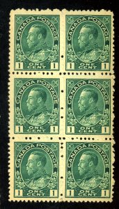 CANADA #104 MINT BLOCK OF 6 FVF OG NH CAT $360