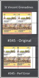 St Vincent Grenadines #345 Locomotives Blocks EFO MNH