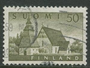 Finland - Scott 338 - Church of Lammi -1956- Used - Single 50m Stamp