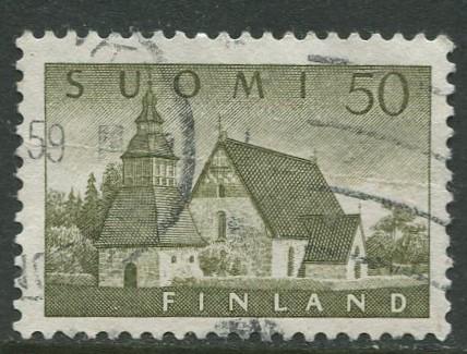 Finland - Scott 338 - Church of Lammi -1956- Used - Single 50m Stamp