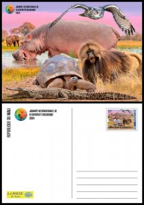 MALI 2024 STATIONERY CARD - TURTLE CROCODILE MONKEY HIPPOPOTAMUS ELEPHANT OWL-