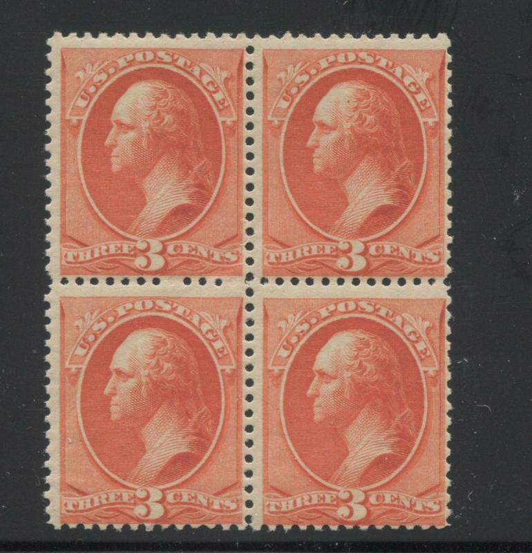 1887 US Stamp #214 Mint Never Hinged F/VF Block of 4 Catalogue Value $720