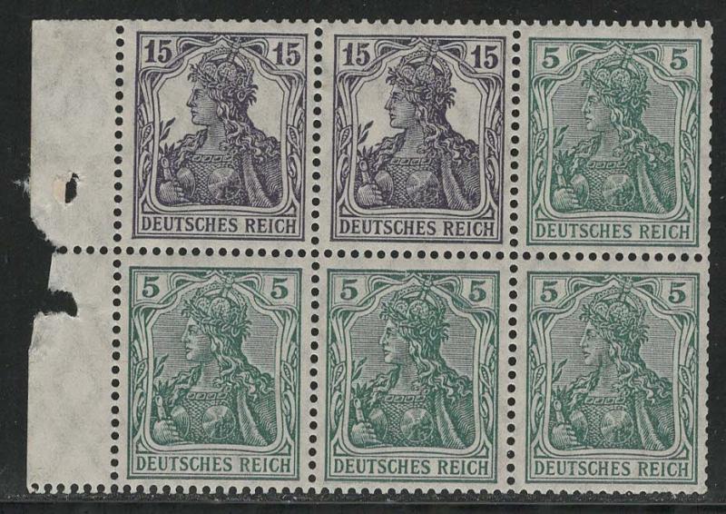 Germany Scott # 100b, mint hr, booklet pane, se-tenant, Mi# HBl17aaA