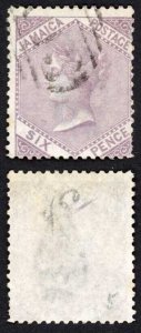 Jamaica SG5 6d Dull Lilac wmk Pineapple A43 Pmk