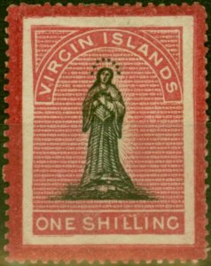 Virgin Islands 1867 1s Black & Rose-Carmine SG18 Fine MM-Variant 6