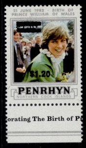 COOK ISLANDS - Penrhyn Island QEII SG334, 1983 $1.20 on $1.40, M MINT.