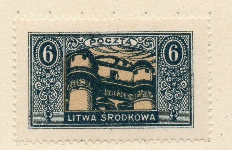 LITHUANIA 1920-22 Early Issue Fine Mint Hinged 6r. NW-07183