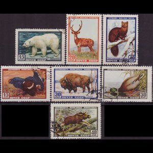 RUSSIA 1957 - Scott# 1917/23 Wildlife 15-40k Used