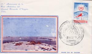 Chile 1973 Sc#434 Bernardo O'Higgins Antarctic Base 25th.Annniversary (1) FDC